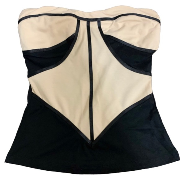 Paradis Miss Black And Beige Color Block Tube Top Size Large - Picture 3 of 8